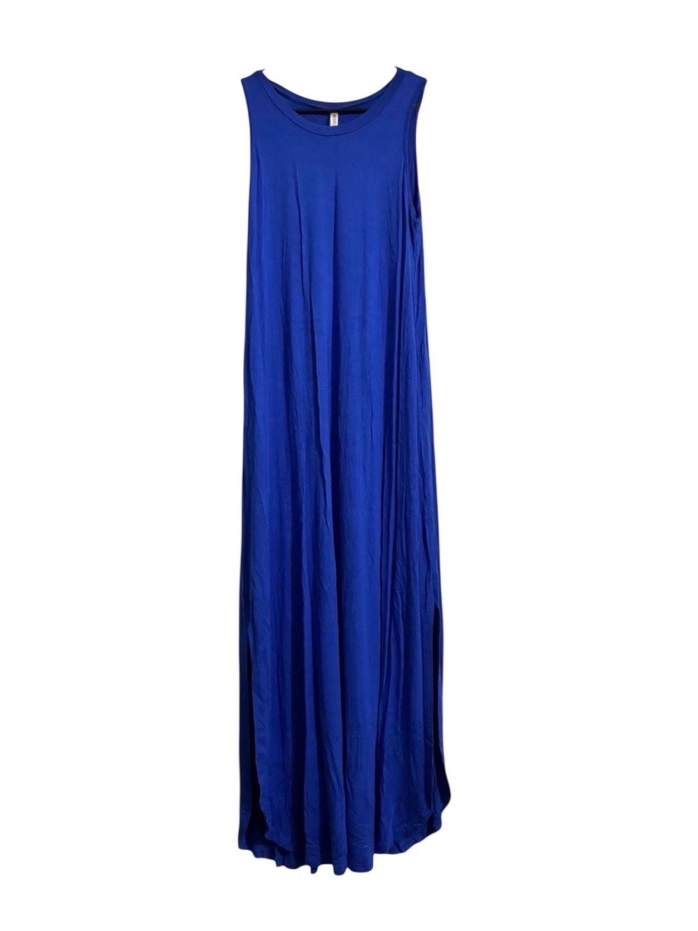 Grecerelle Blue Maxi Dress with Lower Side Slits Size Large